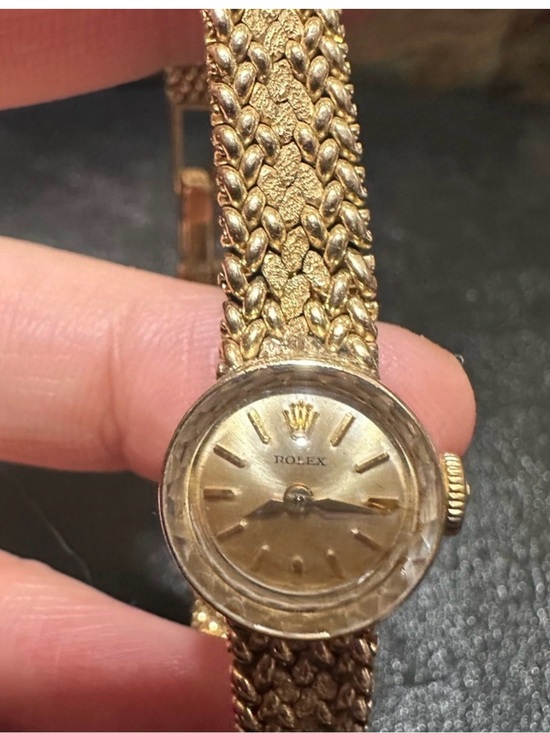 Rolex Accessories - Rolex Women's Gold Bracelet Watch with Textured Woven Band